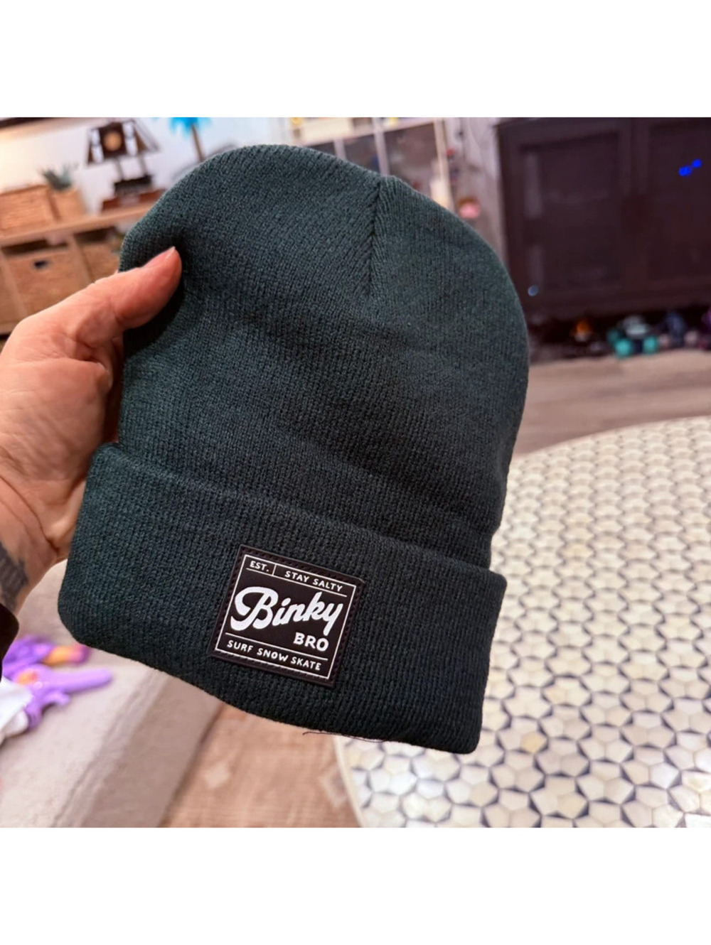 BinkyBro green beanie